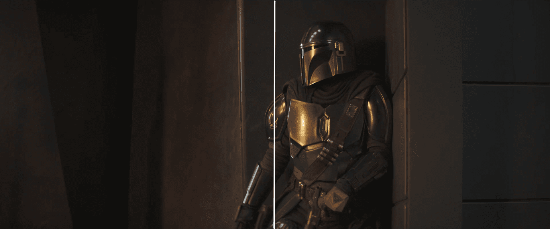 The Mandalorian's panic, you can't see it